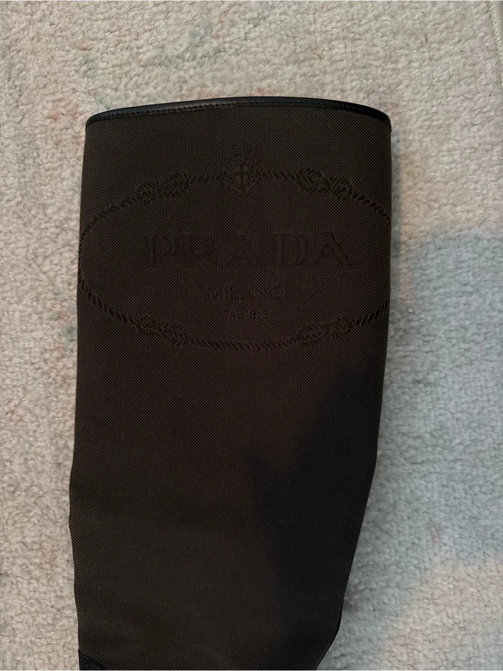 Prada Black Over-the-Knee Leather and Fabric Boots